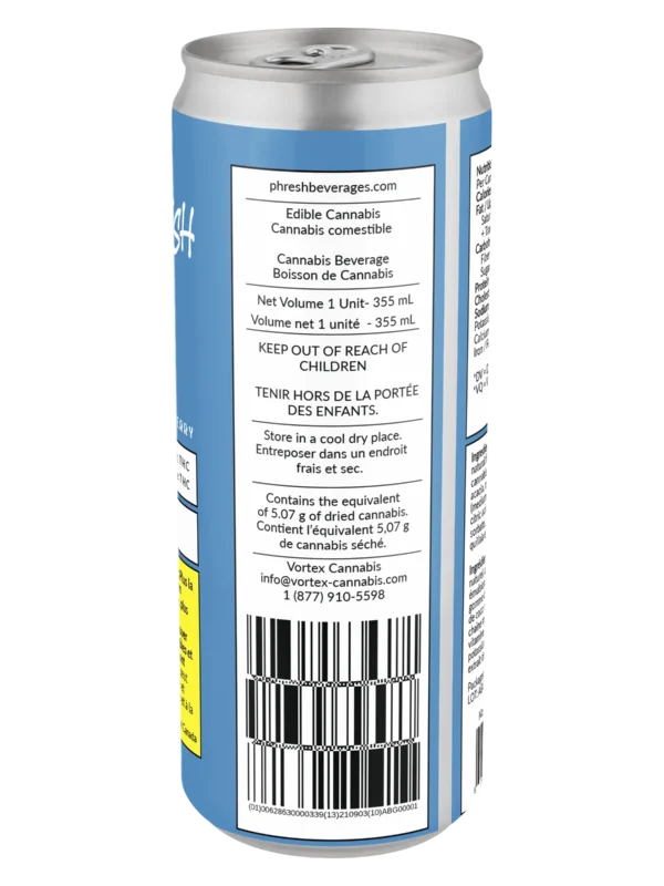 Blue Raspberry Sparkling Water 355ml 10mg THC
