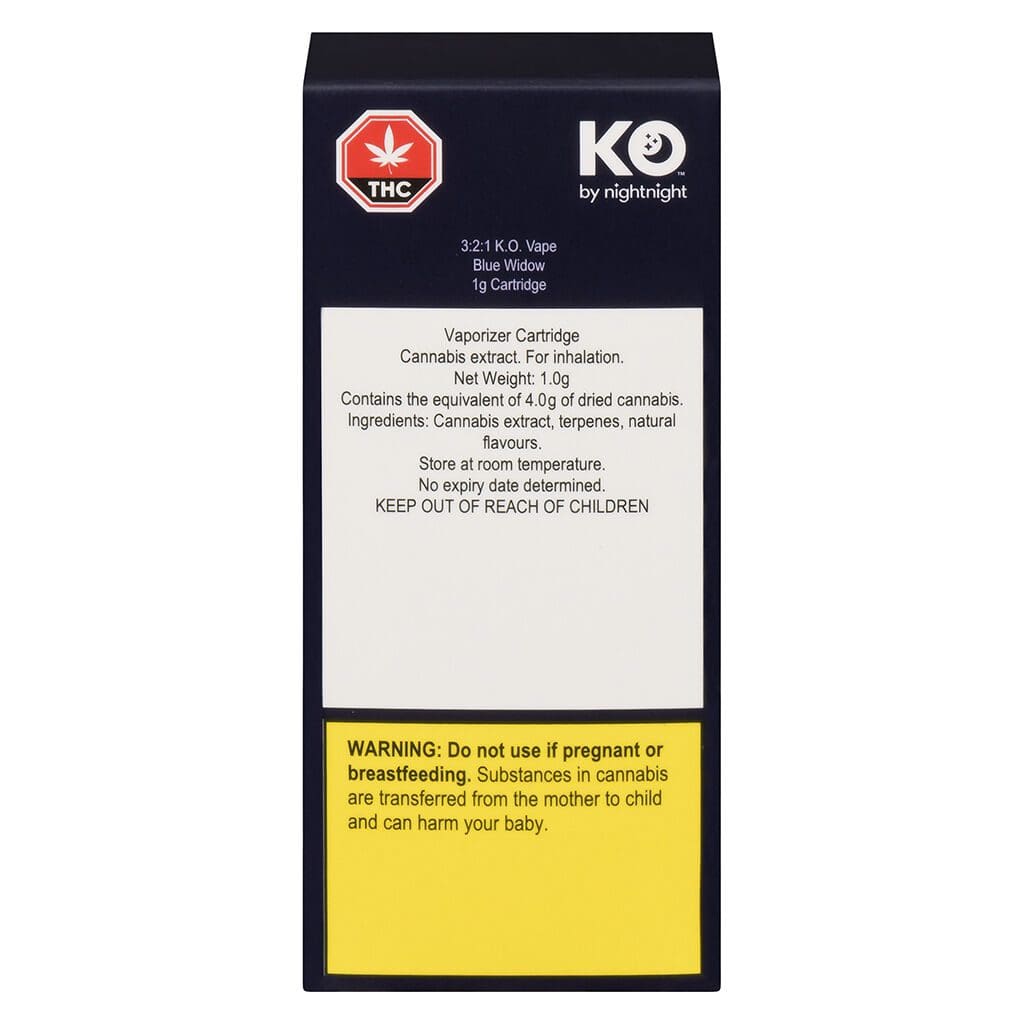 3:2:1 K.O. Vape Blue Widow 510 1g | NightNight | Montrose Cannabis