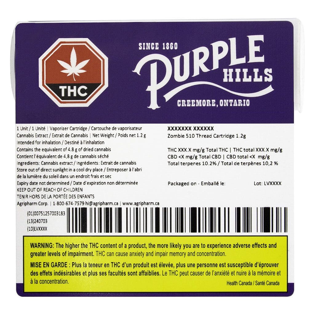 Purple Hills Zombie 510 1g | Indica | Montrose Cannabis