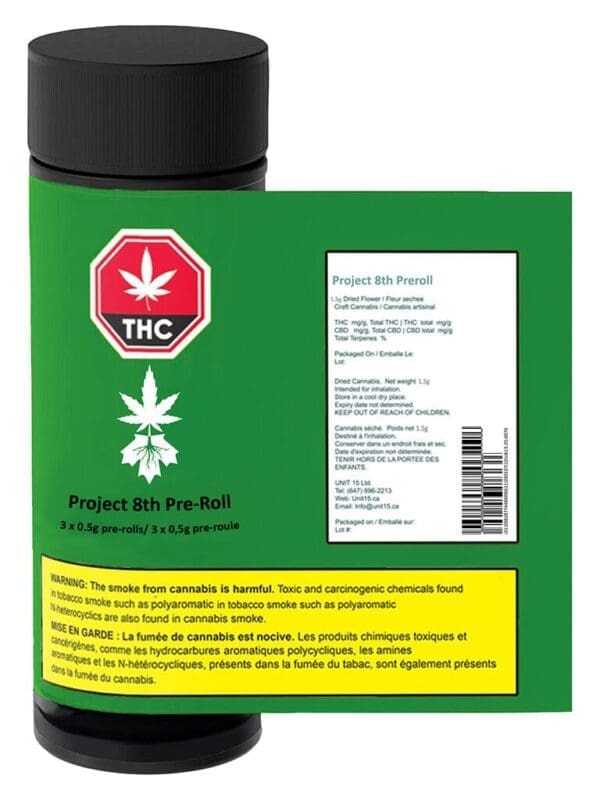 Project 8th Pre-Rolls 3x0.5g Eighth Cannabis Montrose Cannabis